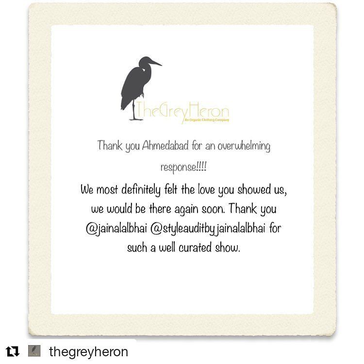 Style Audit by Jaina Lalbhai,  Repost, thankyou, gratitude, organic, clothing, fashionista, fashionpost, fashion, ahmedabad, bigthankyou, thegreyheron, inmood, instyle, inspired, instapic, instagood, instagram, instastyle, fashionable